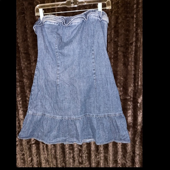 Original Vintage Y2K Juicy Couture strapless denim dress - Picture 5 of 8